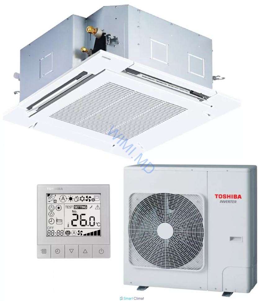 Кондиционер кассетного типа сплит-система Toshiba RAV-HM1101UTP-E/RAV-GV1101ATP-E/RBC-U32PGP-E/RBC-AMSU51/52-E 