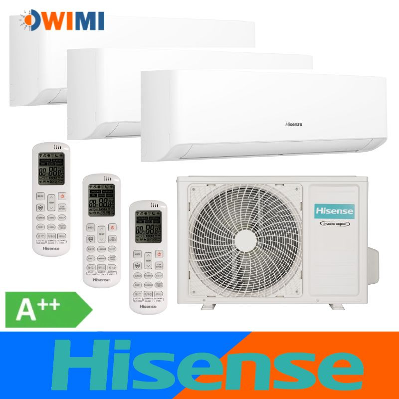 Hisense Energy SE Multi-Split 3AMW72U4RJC + 3x KA25MR0EG – Инверторная мульти-сплит система на 3 комнаты, A++, до 70 м² 