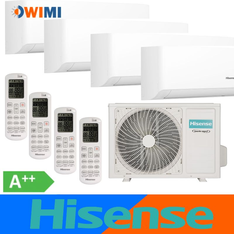 Hisense Energy SE Multi-Split 4AMW81U4RJC + 4x KA25MR0EG – Инверторная мульти-сплит система на 4 комнаты, A++, до 80 м² 