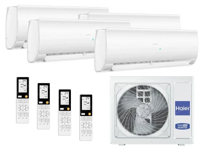 Haier Flexis Multi-Split 4U85S2SR3FA + 4x AS25S2SF1FA-WH White Mat – Мульти-сплит система на 4 комнаты, A++, до 100 м²